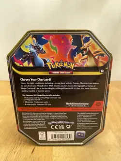 Pokemon TCG Mega Charizard Tin Mega Charizard X/Y EX 4 Packs English 2024 - Image 2