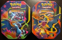 Pokemon Mega Evolution Black Star Promo 2x Tins Mega Charizard X ex Y ex 8 Packs - Image 1