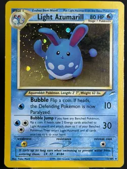 SWIRL 💫 Light Azumarill 13/105 Holo Rare Neo Destiny Pokemon Unlimited Holo LP - Image 5