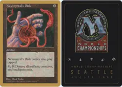 Nevinyrral's Disk - Randy Buehler - 1998 ~ Lightly Played World Championship H M - Image 1