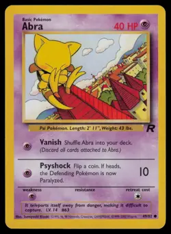 Abra 49/82 Common Team Rocket Pokemon Unlimited Lightly Played - Image 1