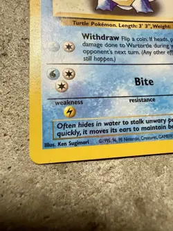 Pokemon Wartortle 63/130 W Stamp Promo Base Set 2 Uncommon WOTC 2000 - Image 2