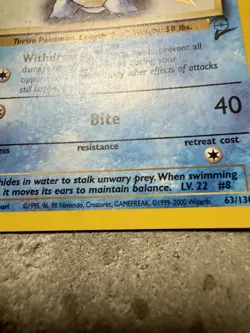 Pokemon Wartortle 63/130 W Stamp Promo Base Set 2 Uncommon WOTC 2000 - Image 3