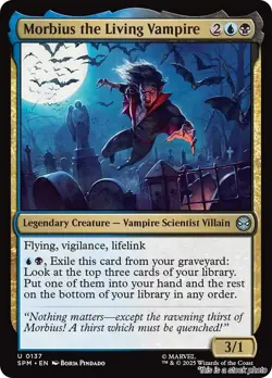 MTG Morbius the Living Vampire Card #137 Marvel's Spider-Man NM Magic - Image 1