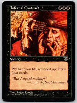 Infernal Contract Rare Mirage Magic: The Gathering Lightly Played - Image 1