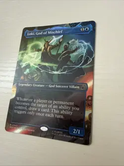 Magic The Gathering Marvel "Loki, God Of Mischief" 343 FOIL BORDERLESS MYTH NM - Image 3