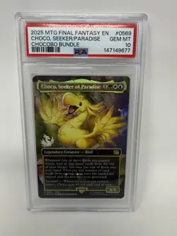 PSA 10 CHOCO, SEEKER OF PARADISE CHOCOBO TRACK FOIL 2025 MTG FINAL FANTASY - Image 1