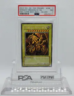 YUGIOH GBI-003 THE WINGED DRAGON OF RA SECRET RARE HOLO FOIL PROMO PSA 7 NM #* - Image 1