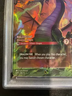 Disney Lorcana Maleficent - Monstrous Dragon Store Champ PSA 10 2025 #5 Foil - Image 5