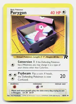 Porygon 48/82 Uncommon Team Rocket Pokemon Unlimited NM/LP - Image 1