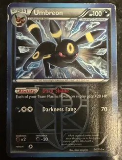 Umbreon 64/116 Pokemon TCG Plasma Freeze Non Holo HP-DM Condition 2013 - Image 1