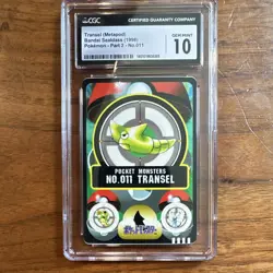 Bandai Pokemon 1997 Sealddas Transel (Metapod) #011 Japanese CGC 10 - Image 1