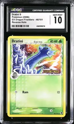 Pokemon Dratini 46/101 Reverse Holo EX Dragon Frontiers CGC 10 GEM MINT (Komiya) - Image 1