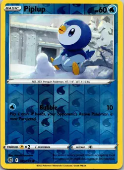 Piplup 035/172 Common Brilliant Stars Pokemon Reverse Holo Near Mint - Image 1