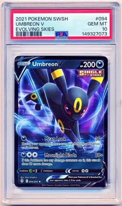 Pokemon Sword & Shield Evolving Skies Umbreon V #094 PSA 10 - POP 774 - QTY - Image 1