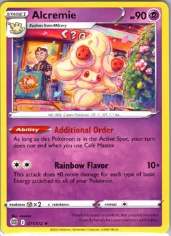 Alcremie 071/172 Rare Brilliant Stars Pokemon Lightly Played - Image 1