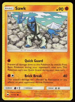 Sawk 72/147 Common Burning Shadows Pokemon Near Mint - Image 1
