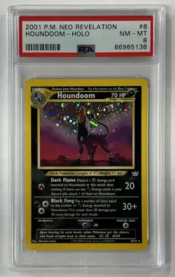 2001 Pokemon Neo Revelation Holo Houndoom #8 PSA 8 NM-MT - Image 1