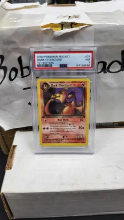 2000 DARK CHARIZARD 1ST EDITION TEAM ROCKET POKEMON TCG PSA 7 #21/82 - Image 1