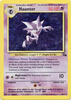 Pokemon WOTC Card - Haunter - Fossil Set - Holo Rare - 6/62 - LP - Image 1