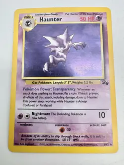 Pokemon WOTC Card - Haunter - Fossil Set - Holo Rare - 6/62 - LP - Image 3