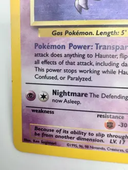 Pokemon WOTC Card - Haunter - Fossil Set - Holo Rare - 6/62 - LP - Image 4