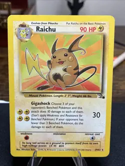 Pokemon TCG Raichu Fossil 29/62 Vintage 1999 WOTC Unlimited Card - Image 1