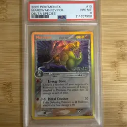 2005 POKEMON EX DELTA SPECIES #10 MAROWAK-REVERSE FOIL PSA 8 - Image 2