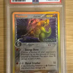 2005 POKEMON EX DELTA SPECIES #10 MAROWAK-REVERSE FOIL PSA 8 - Image 3