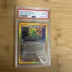 2005 POKEMON EX DELTA SPECIES #10 MAROWAK-REVERSE FOIL PSA 8 - Image 4