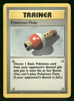 Pokemon Flute 86/102 Uncommon Base Set Unlimited Pokemon Lightly Played - Image 1