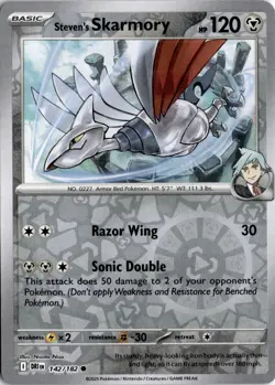 Steven's Skarmory 142/182 SV10: Destined Rivals Pokemon Card TCG - Image 1