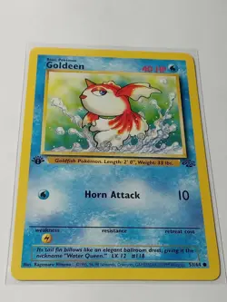 1999 Pokemon Goldeen 53/64 Fossil Set First Edition NM+ - Image 1