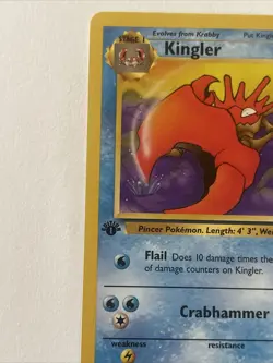 Pokemon Card 1st Edition Fossil Uncommon Kingler 38/62 Fossil NM - Image 2