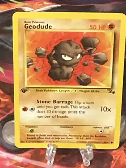 Pokemon TCG Geodude Fossil 47/62 Regular First Edition Nm - Image 1