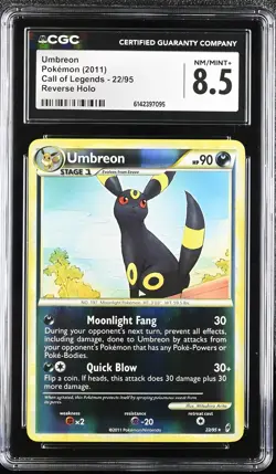 CGC 8.5 NM/MINT+ Umbreon 22/95 Call Of Legends Reverse Holo Pokemon Card - Image 1