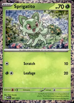 Sprigatito 001/015 Holo Mcdonalds 2023 Pokemon LP - Image 1