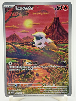 Larvesta 2025 Pokemon Black Bolt 099/086 Illustration Rare Holo - Image 1