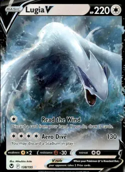 Lugia V 138/195 Holo V Rare Silver Tempest Pokemon Holo Near Mint - Image 1