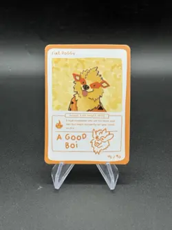 Pokedoodles Series 1 Fire Doggy - Arcanine 42/90 Pokemon Fan Art Derpy Card - Image 1