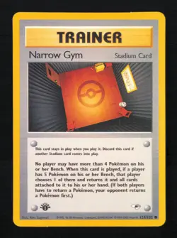 Narrow Gym 124/132 Common Gym Heroes Pokemon 1st Edition HP - Image 1