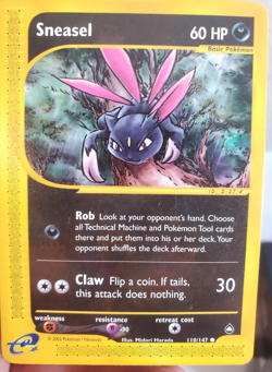 Sneasel - Aquapolis 2002 - 110/147 - Lightly Played Vintage Pokemon Card - Image 1