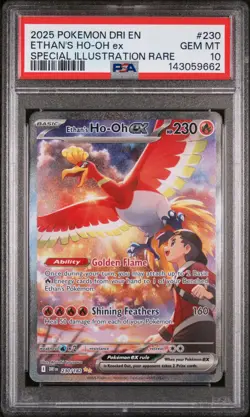 2025 POKEMON DRI EN-DESTINED RIVALS #230 ETHAN'S HO-OH EX PSA 10 - Image 1