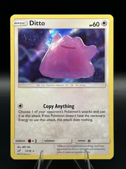 DITTO 17/18 ULTRA RARE DETECTIVE PIKACHU POKEMON TCG HOLO LP 17/18 - Image 1