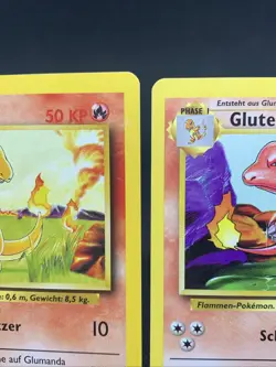 Glumanda + Glutexo 24+26/102 Base Set Basis Pokemon Karte Deutsch/GER Vintage - Image 3