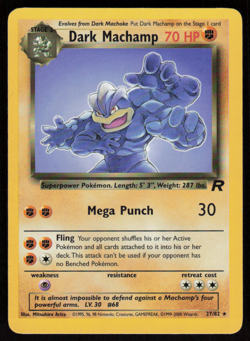 Dark Machamp 27/82 Rare Team Rocket Pokemon Unlimited LP - Image 1