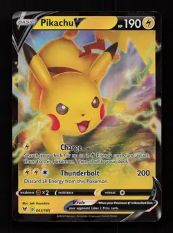 Pikachu V 043/185 Holo Rare V Vivid Voltage Pokemon Near Mint - Image 1