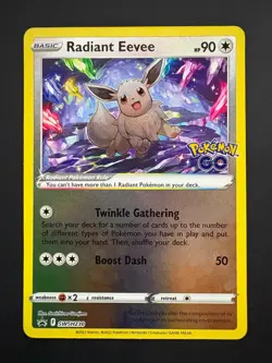 Radiant Eevee SWSH230 Pokemon GO Sword & Shield Promo Reverse Holo Near Mint - Image 1