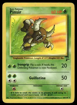 POKEMON PINSIR BASE SET 2 29/130 R MP - Image 1