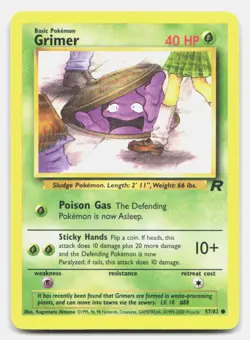 Grimer 57/82 Common Team Rocket Pokemon Unlimited NM/LP - Image 1